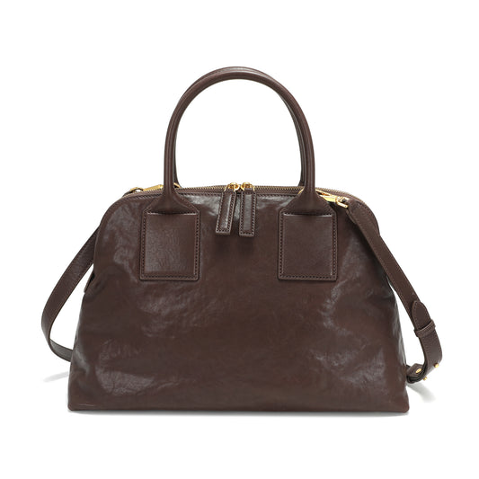 Classic Leather Dome Satchel Bag
