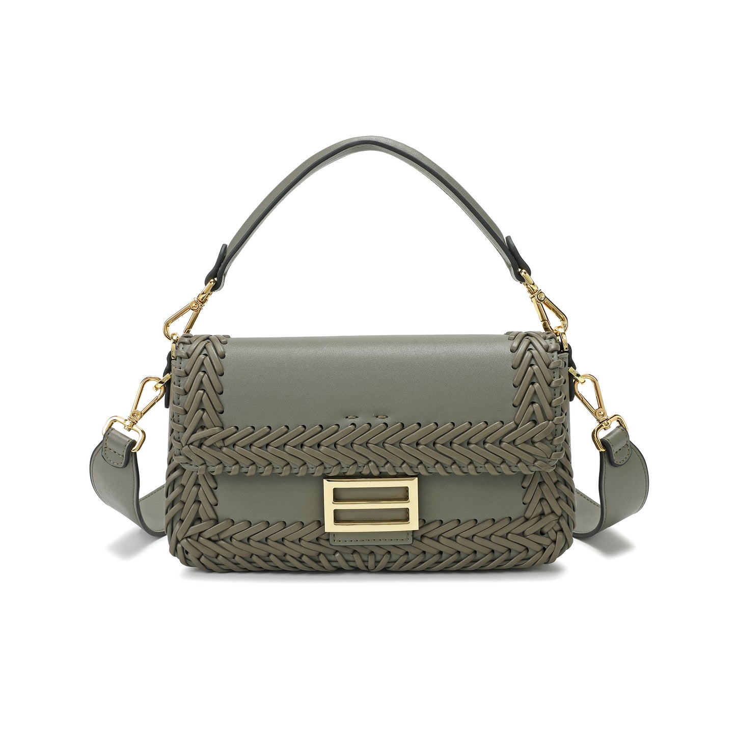 Italian Leather Handwoven Shoulder Bag