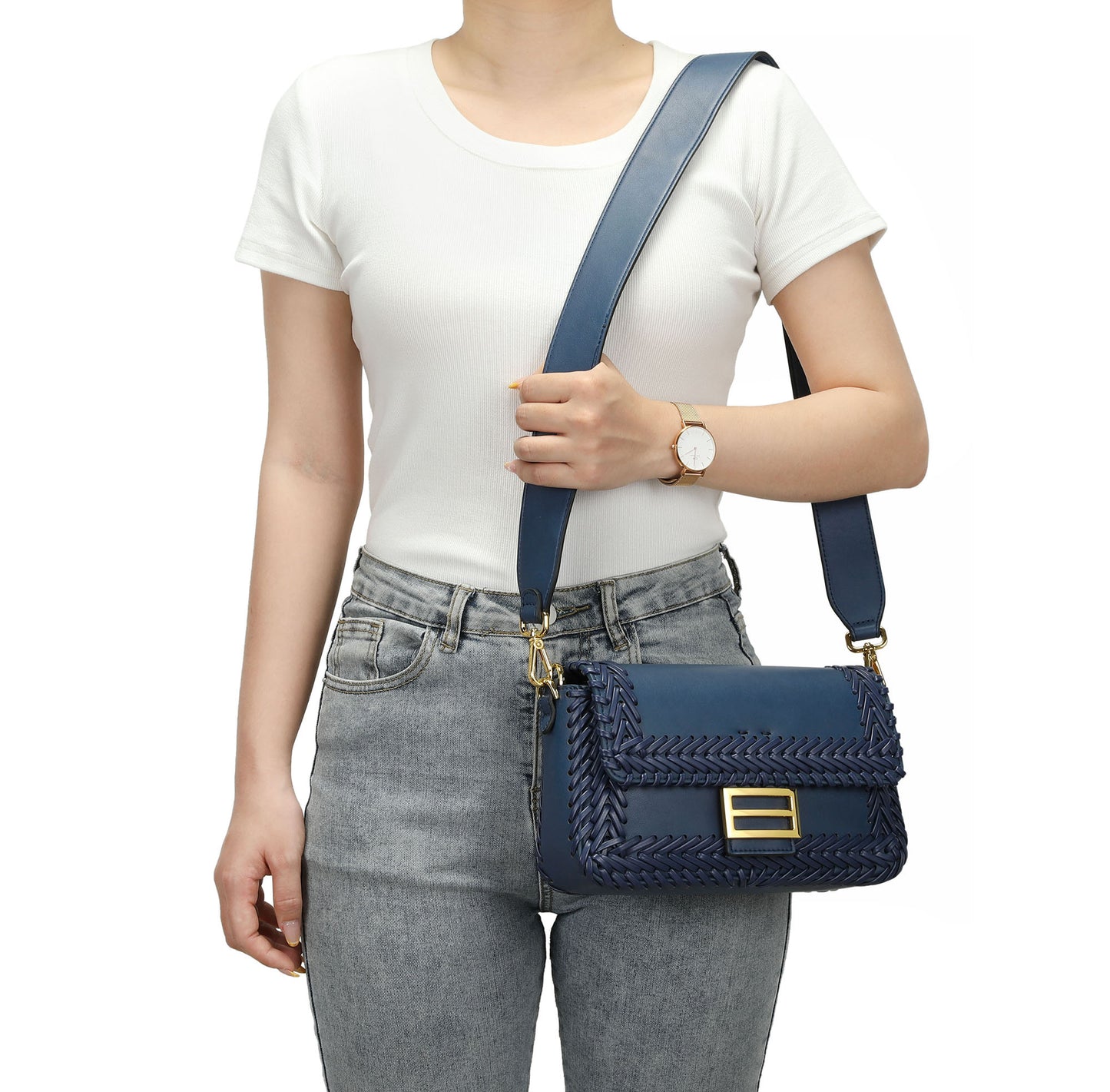 Italian Leather Handwoven Shoulder Bag