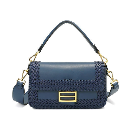 Italian Leather Handwoven Shoulder Bag