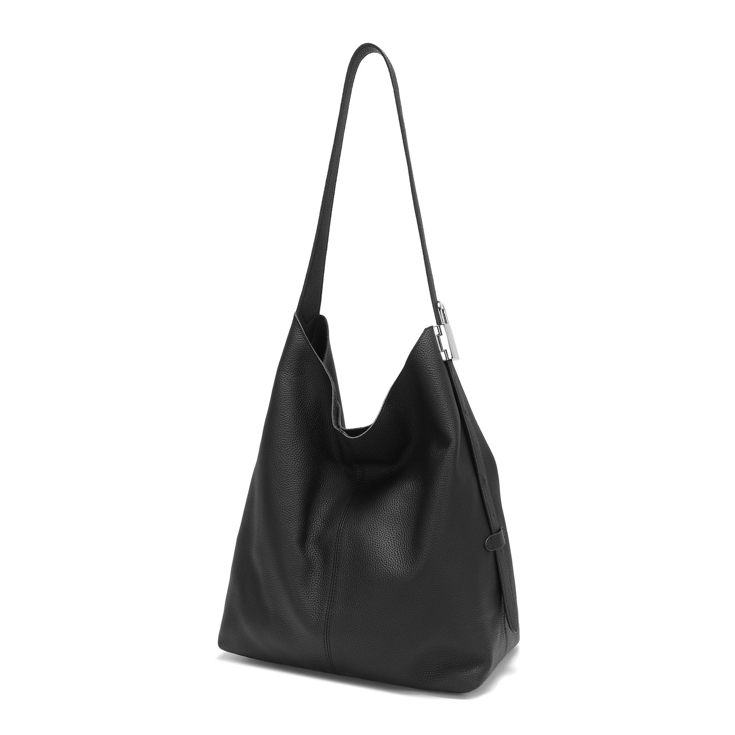 Pebbled Leather Slouch Shoulder Bag