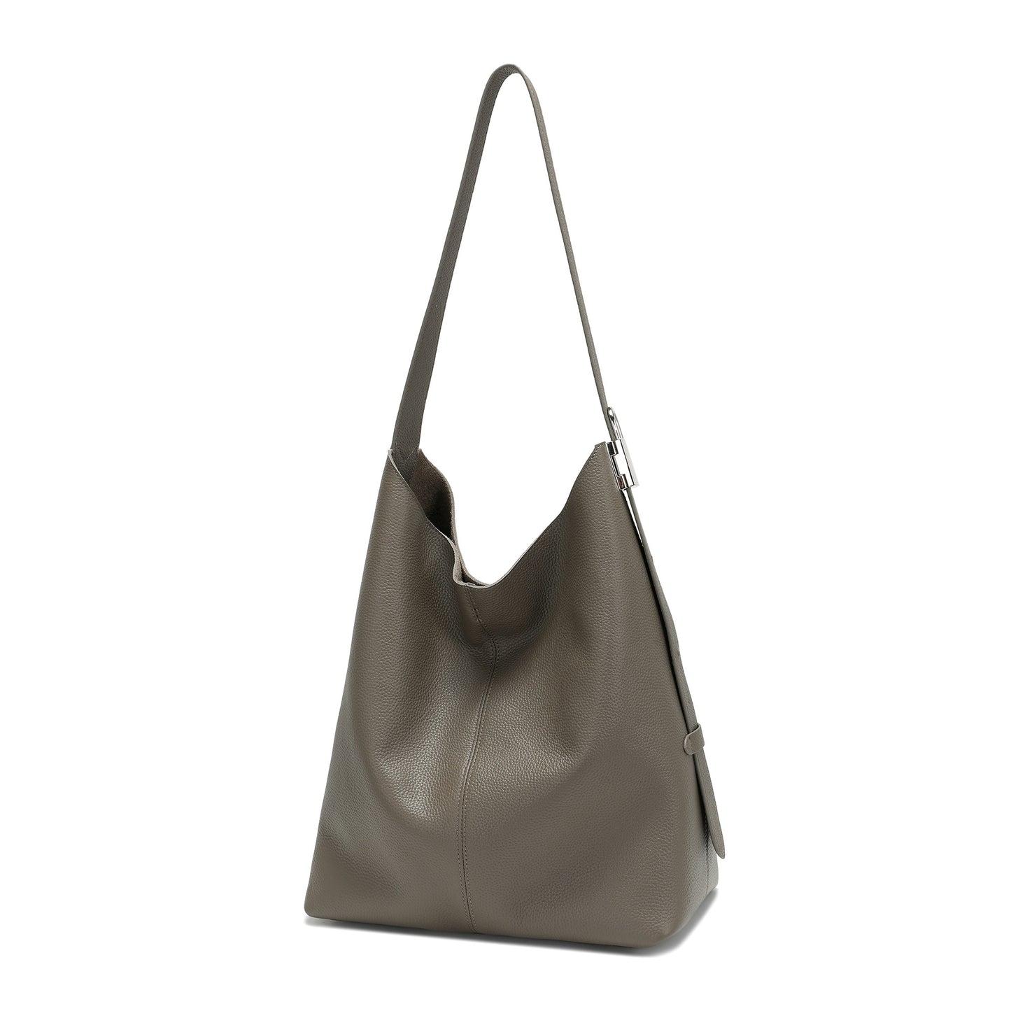 Pebbled Leather Slouch Shoulder Bag