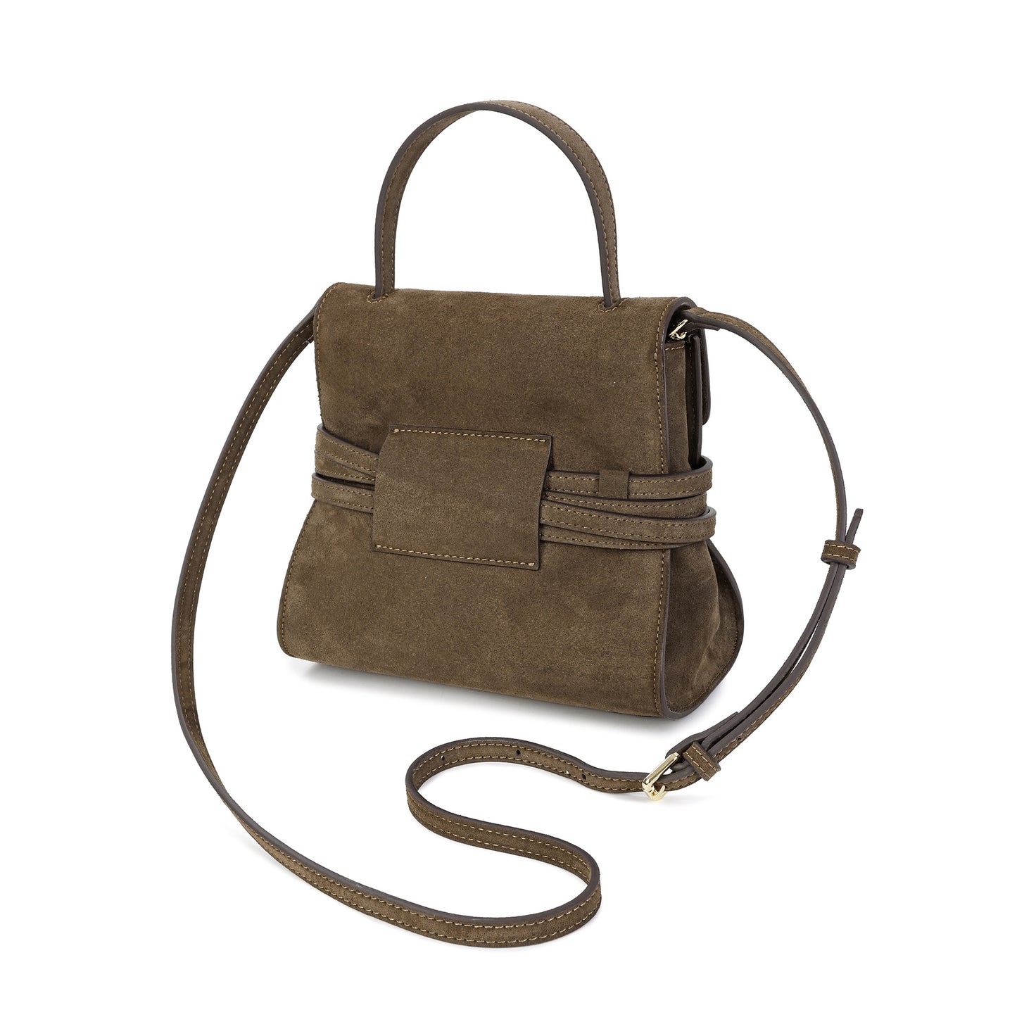 Luxury Suede Leather Convertible Crossbody Satchel