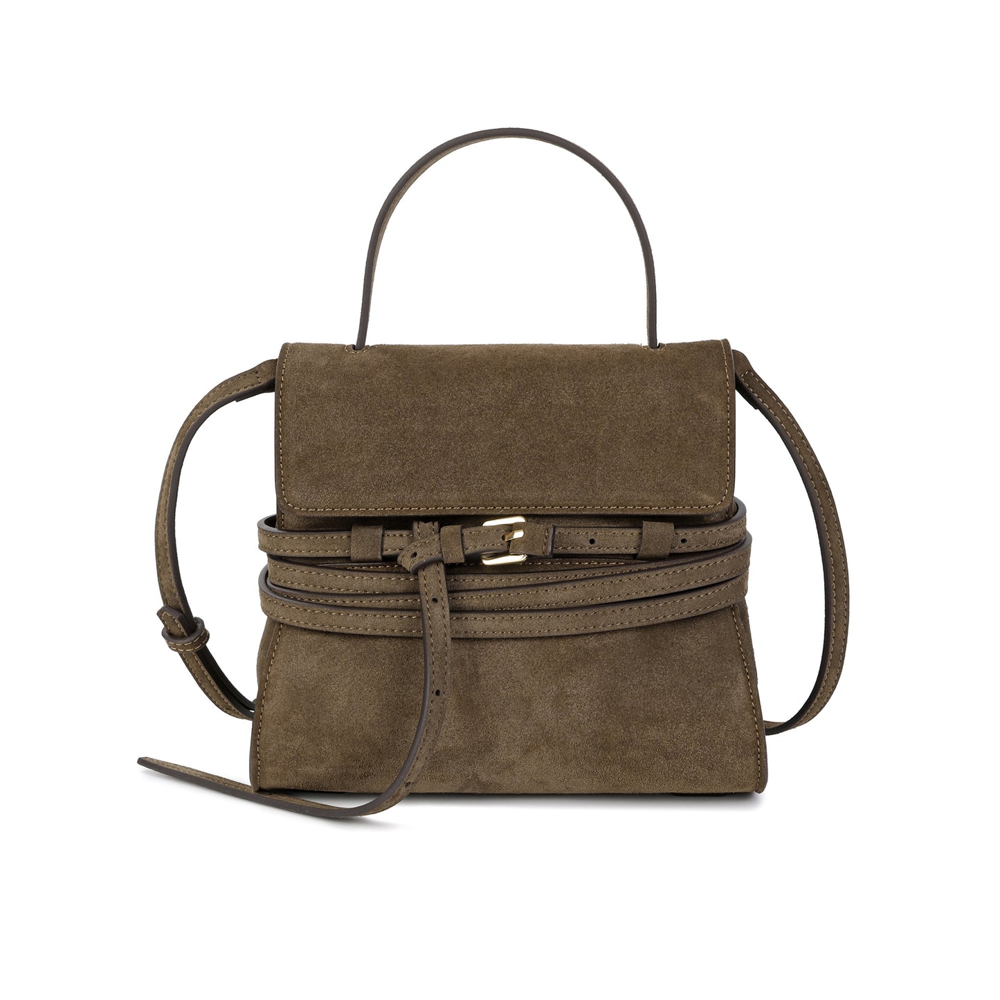 Luxury Suede Leather Convertible Crossbody Satchel