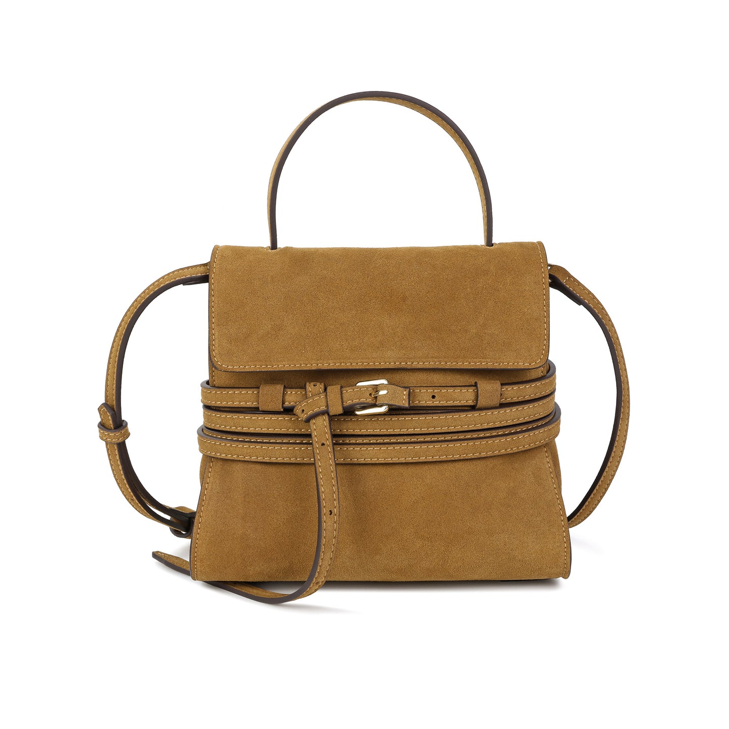 Luxury Suede Leather Convertible Crossbody Satchel