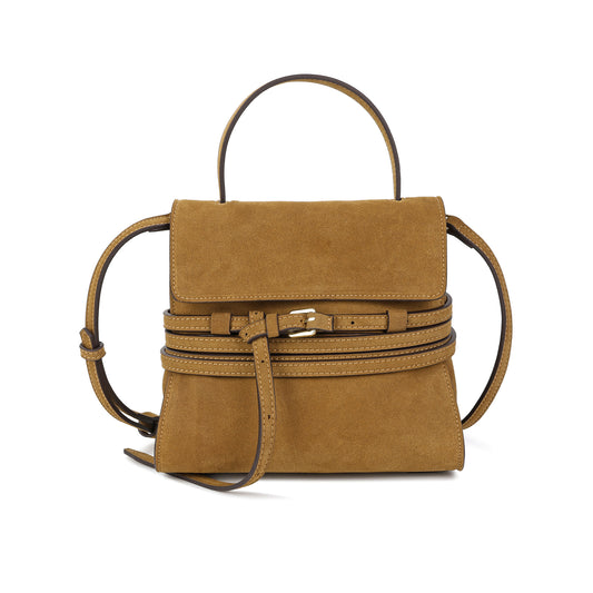 Luxury Suede Leather Convertible Crossbody Satchel