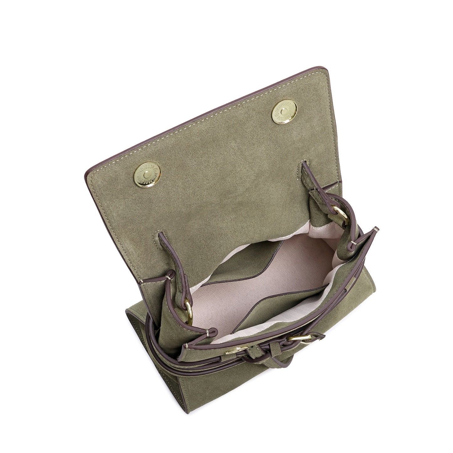 Luxury Suede Leather Convertible Crossbody Satchel