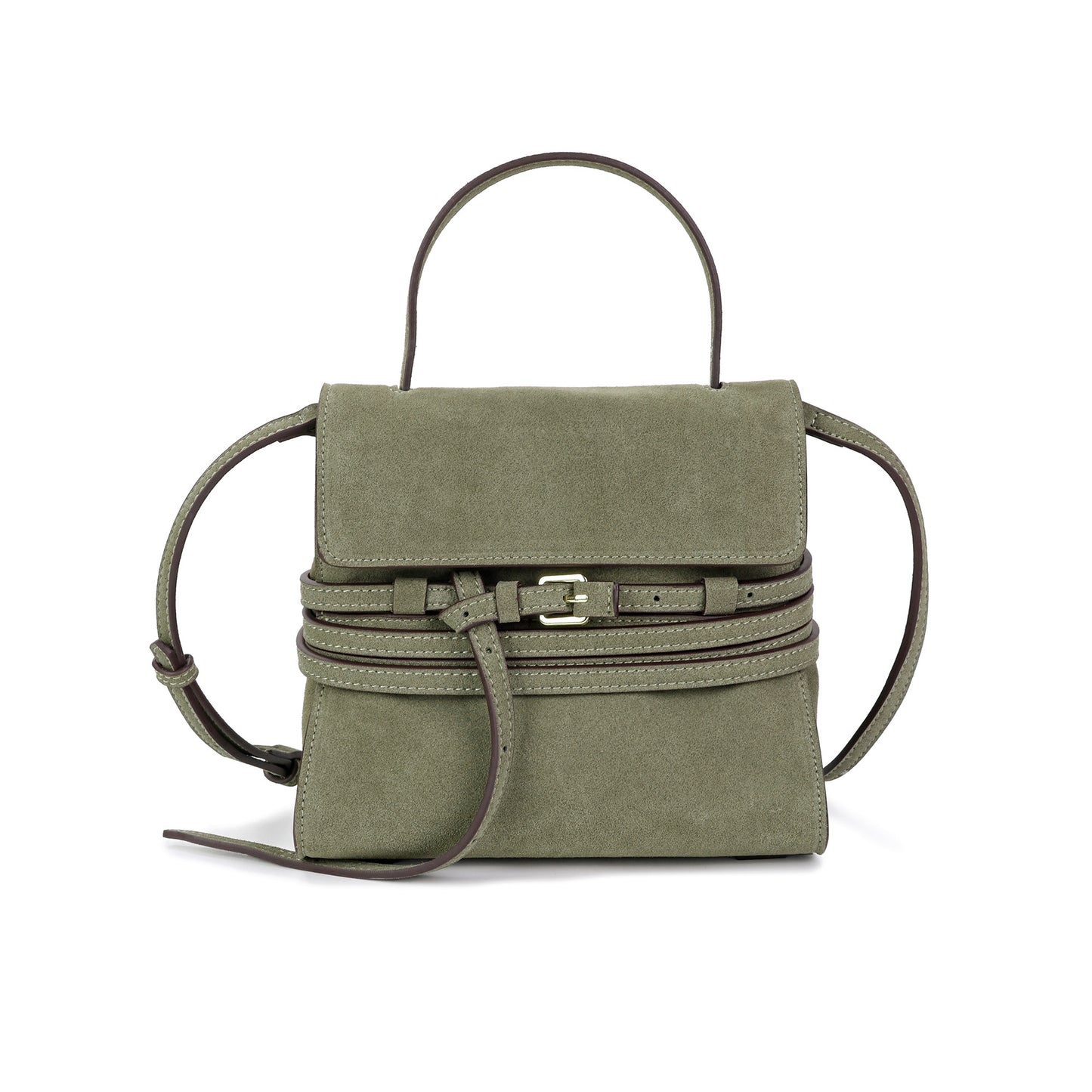 Luxury Suede Leather Convertible Crossbody Satchel