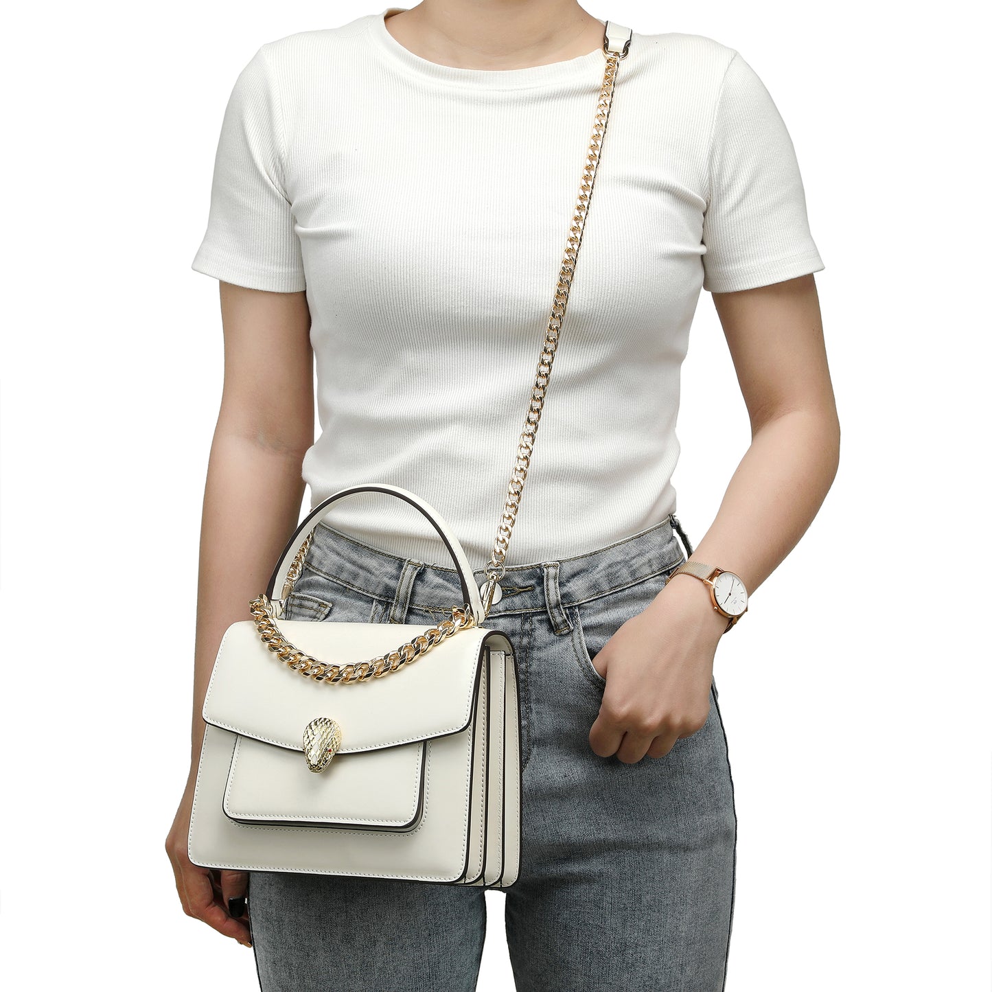 Tiffany & Fred Smooth Leather Top-Handle Crossbody