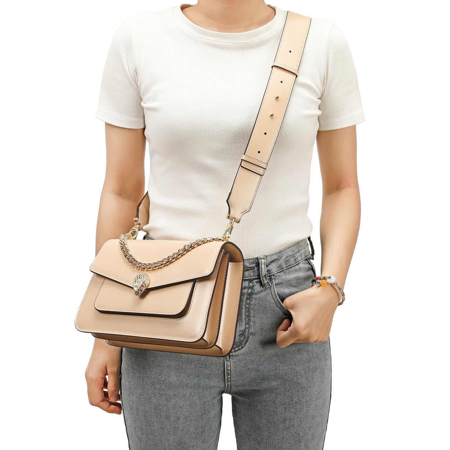 Tiffany & Fred Smooth Leather Foldover Shoulder Bag