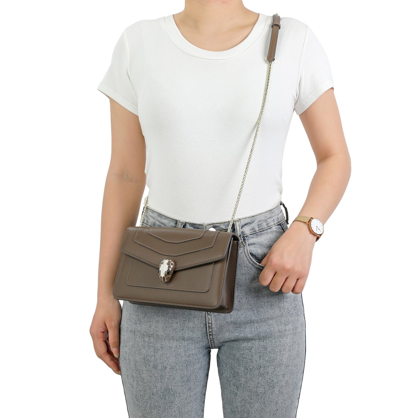 Tiffany & Fred Smooth Leather Foldover Crossbody/Shoulder Bag
