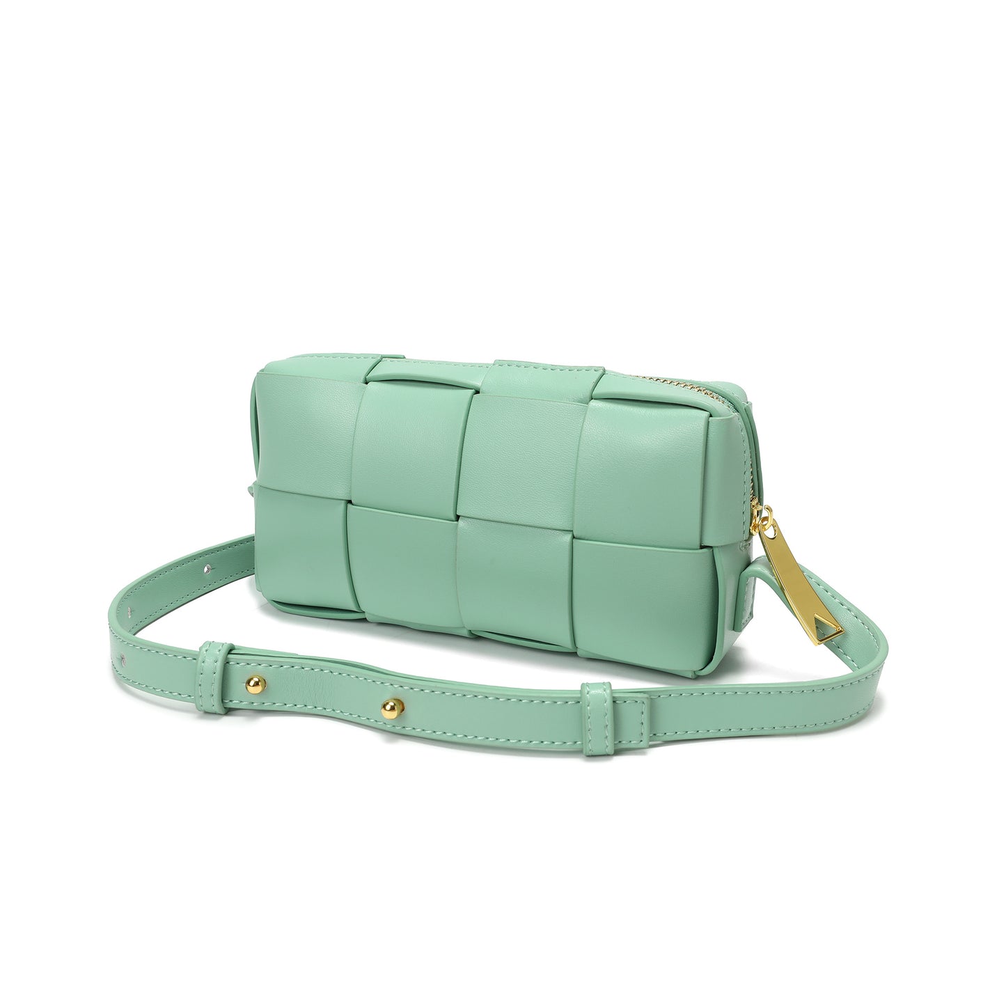 Woven Leather Mini Crossbody Bag
