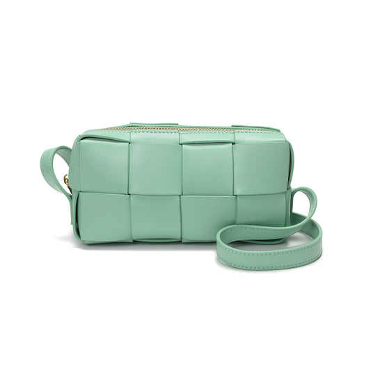 Woven Leather Mini Crossbody Bag