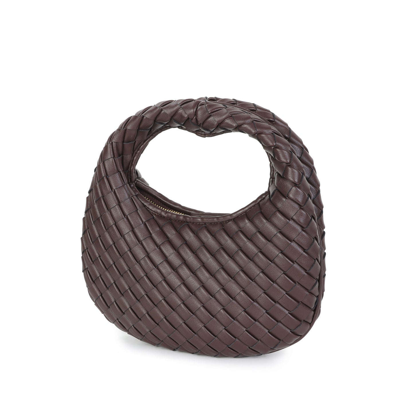 Hand-Woven Leather Mini Hobo Bag