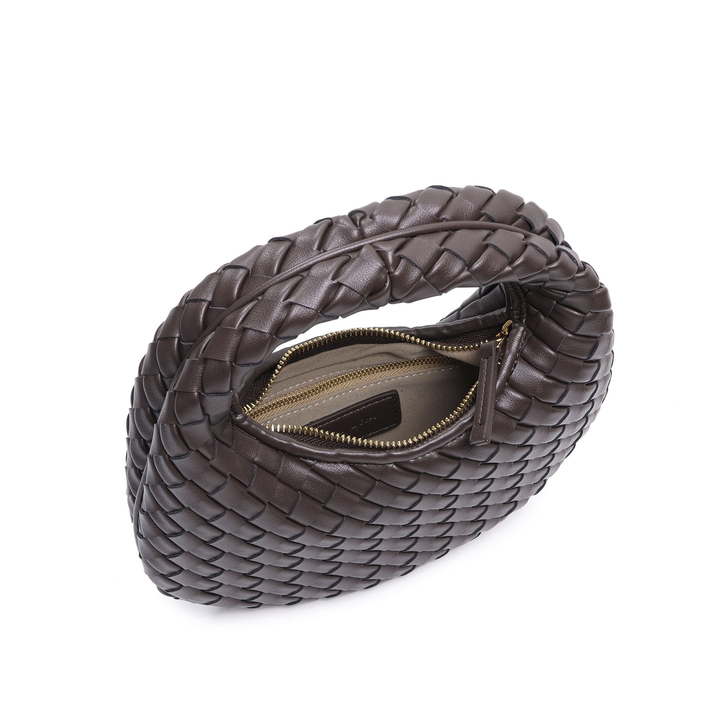 Hand-Woven Leather Mini Hobo Bag