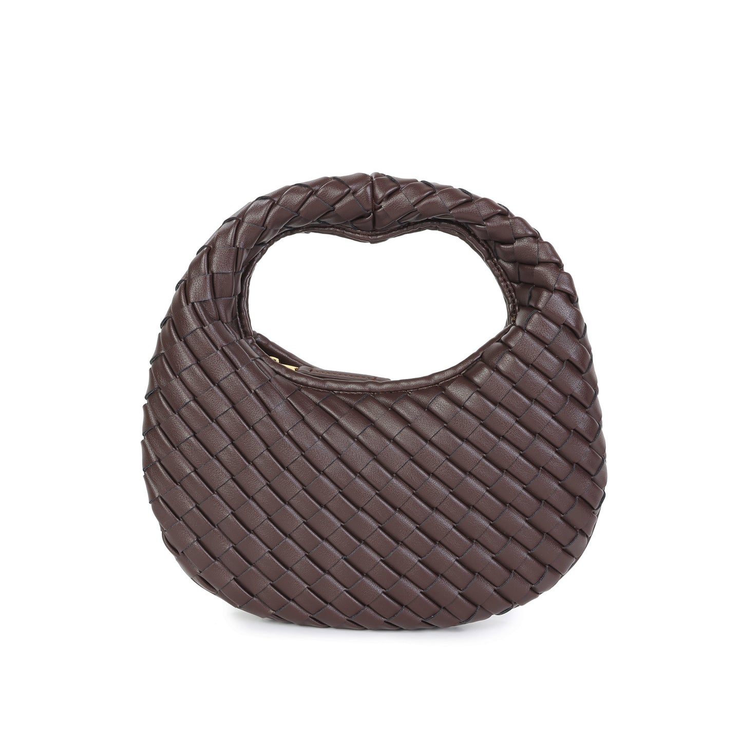 Hand-Woven Leather Mini Hobo Bag