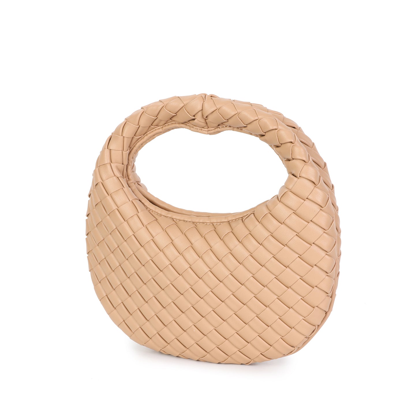 Hand-Woven Leather Mini Hobo Bag