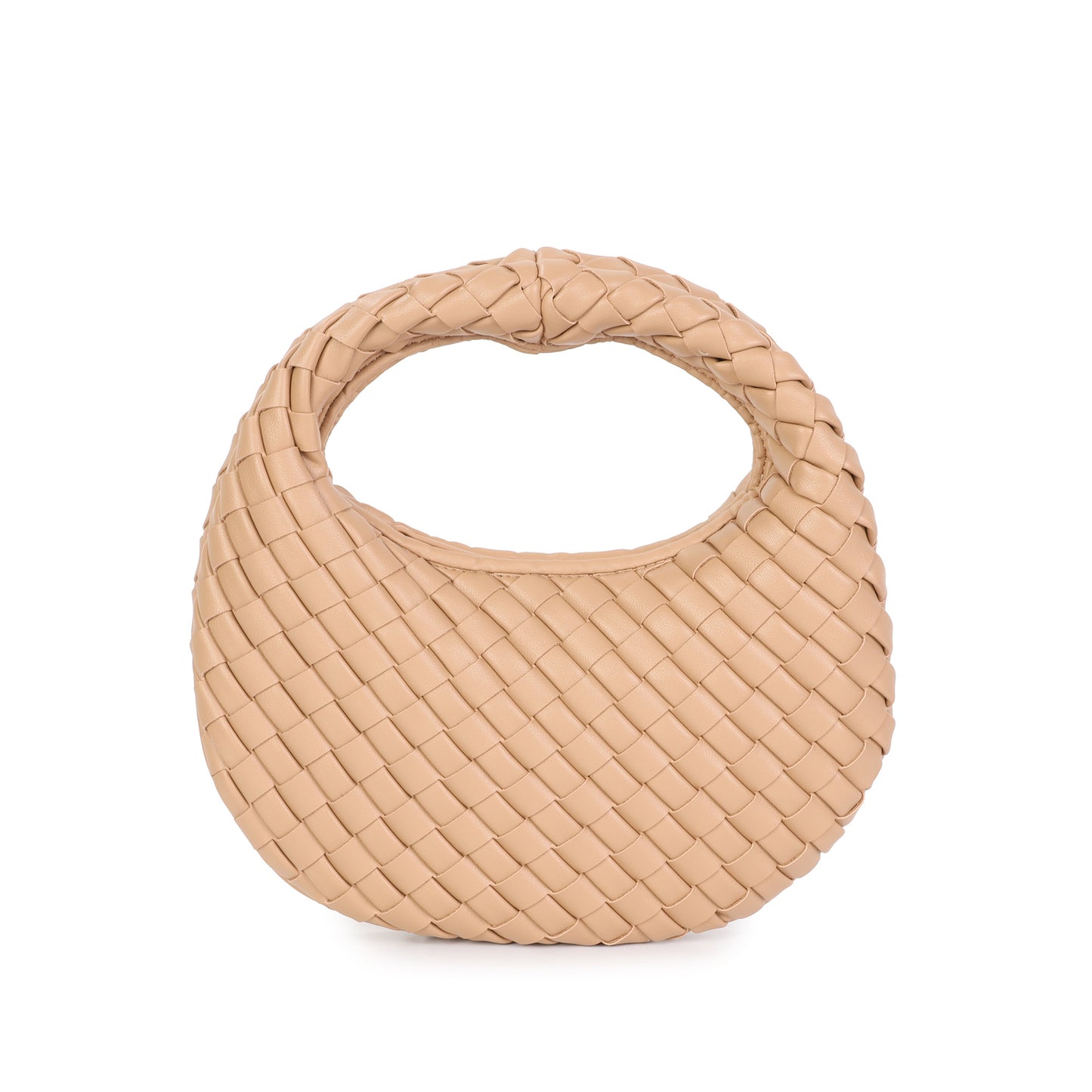 Hand-Woven Leather Mini Hobo Bag