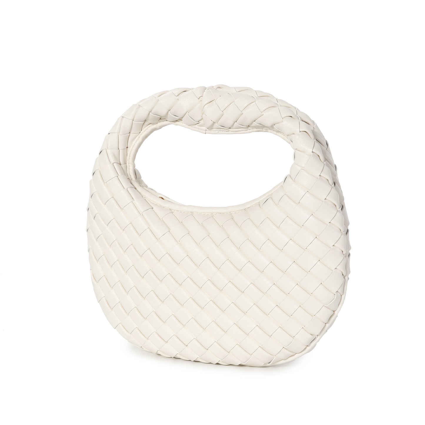 Hand-Woven Leather Mini Hobo Bag