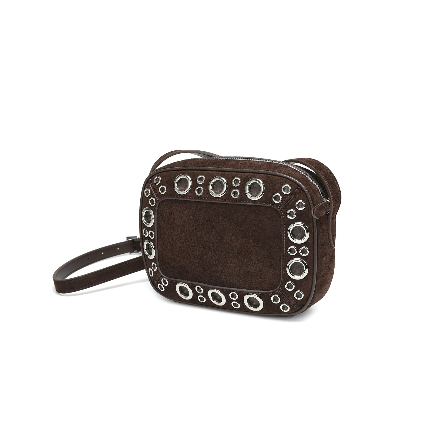 Suede Leather Studded Crossbody Bag