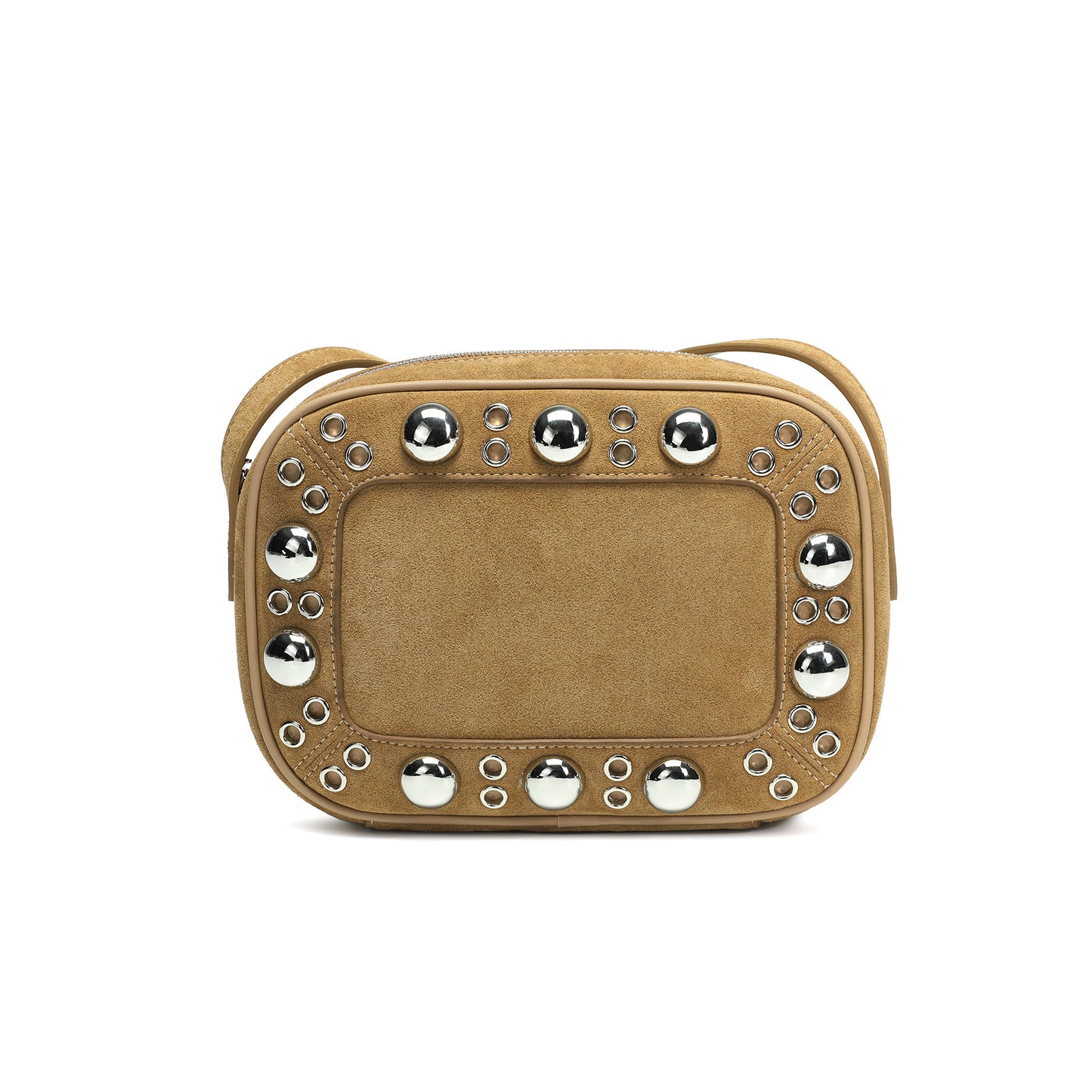 Suede Leather Studded Crossbody Bag