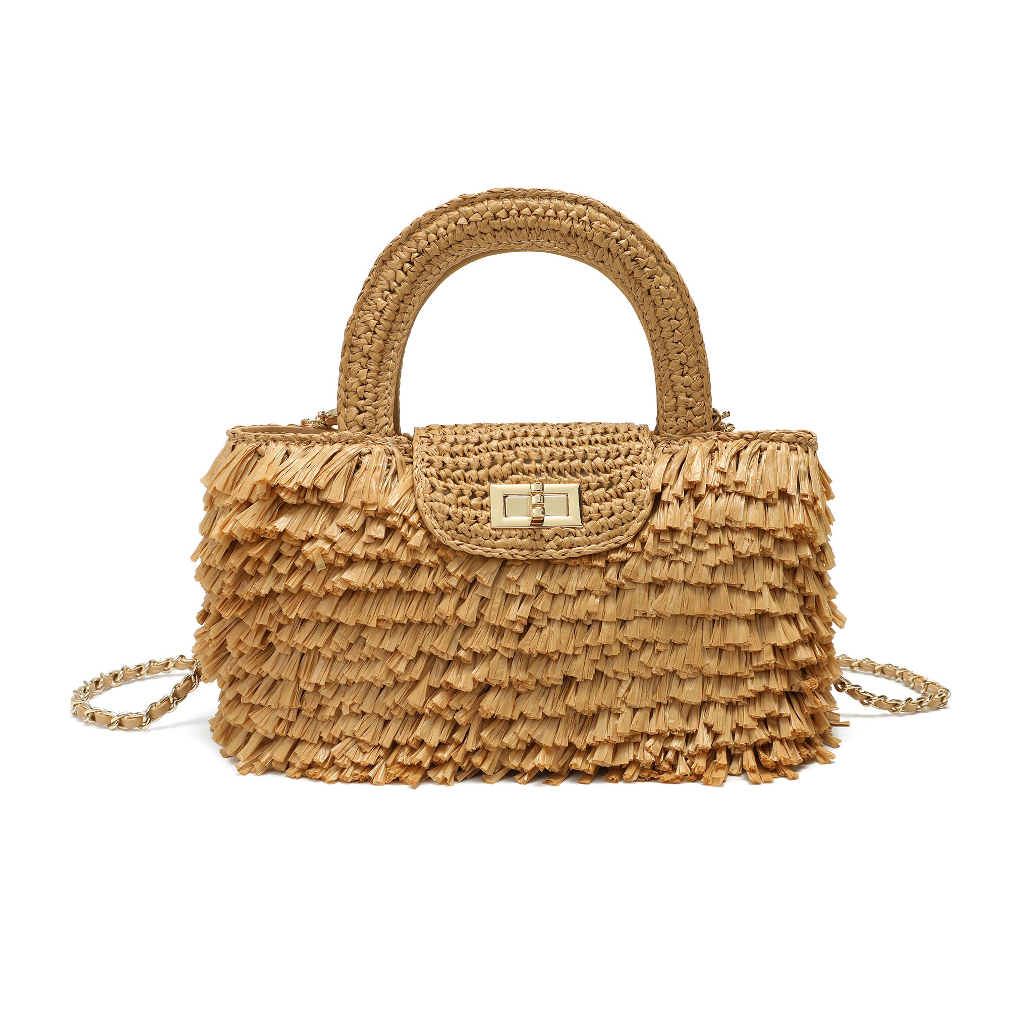 Tassel Weaving Raffia Top Handle Crossbody Bag – Tiffany & Fred Paris