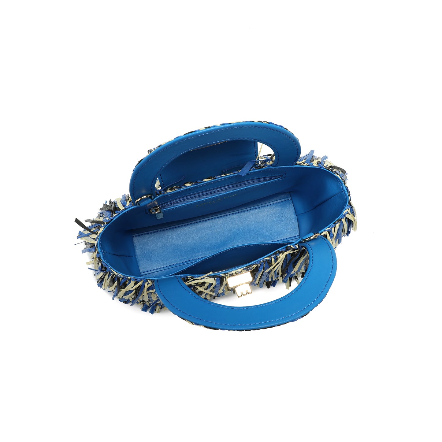 Tassel Weaving Raffia Top Handle Crossbody Bag
