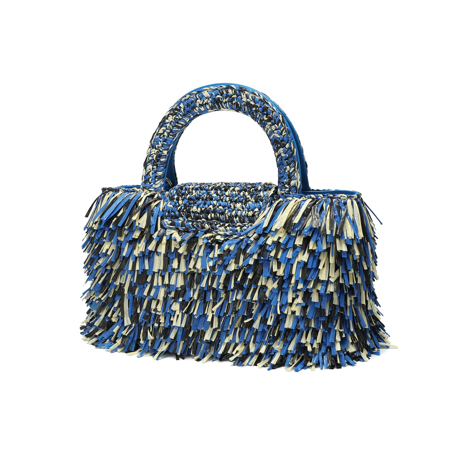 Tassel Weaving Raffia Top Handle Crossbody Bag