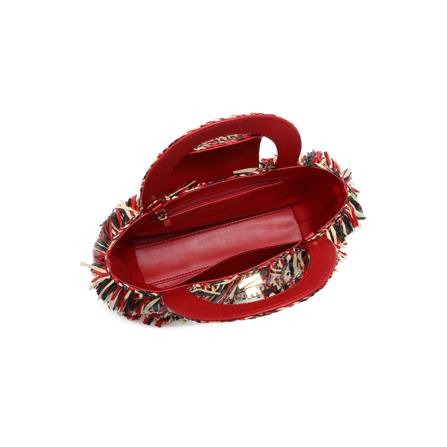 Tassel Weaving Raffia Top Handle Crossbody Bag