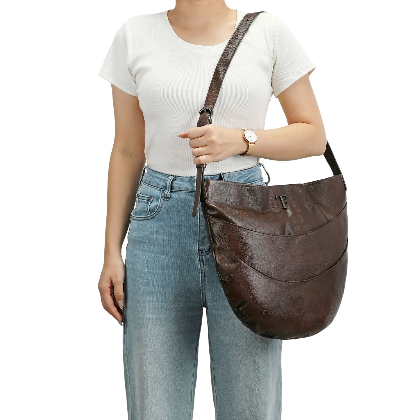 The Paris Slouchy Leather Pocket Hobo Bag