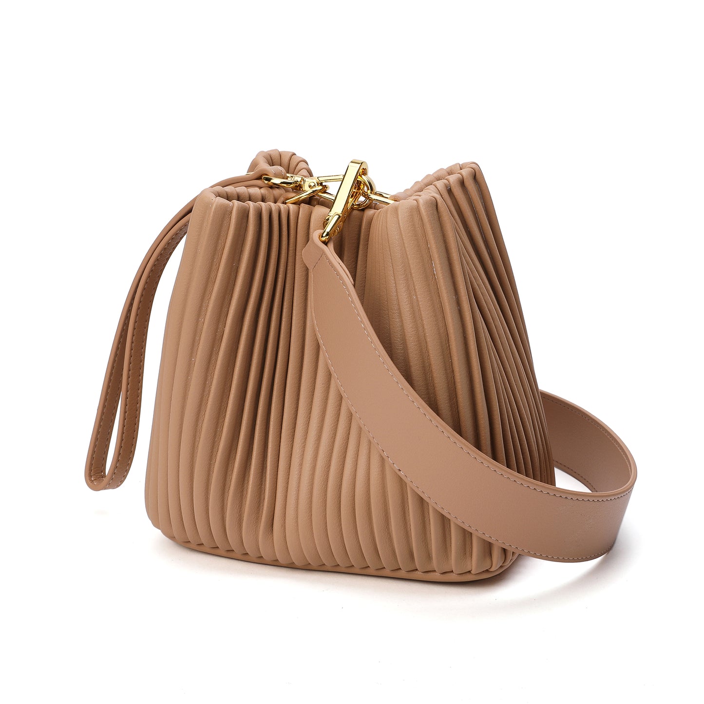 Tiffany & Fred Pleated Leather Shoulder Bag