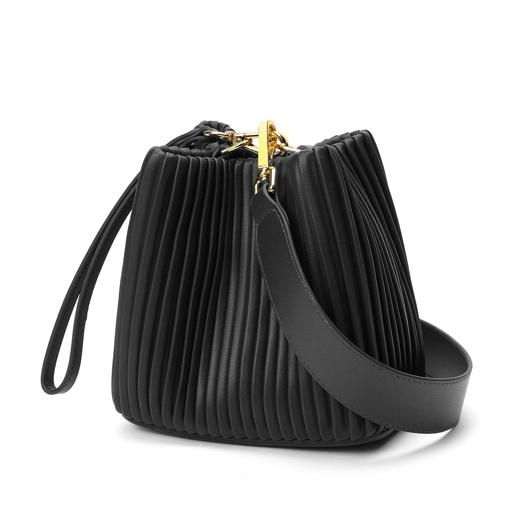 Tiffany & Fred Pleated Leather Shoulder Bag