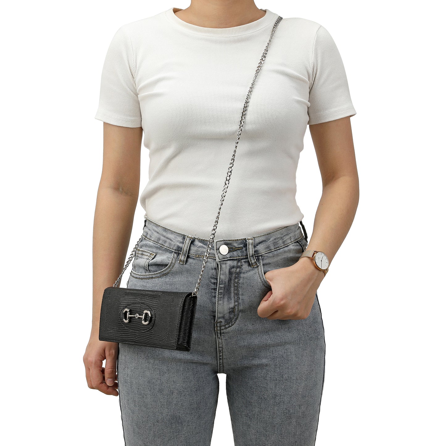 Tiffany & Fred Leather Clutch/ Shoulder Bag