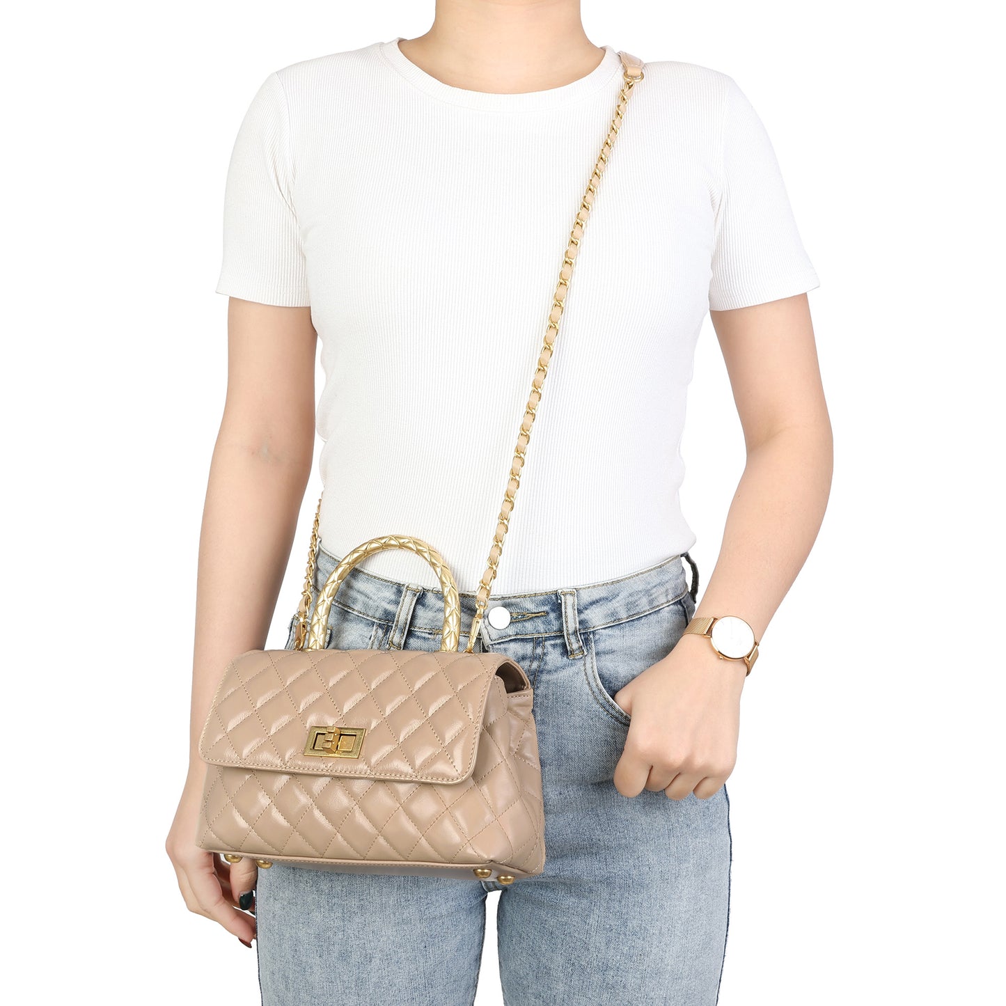 Luxe Quilted Mini Handbag