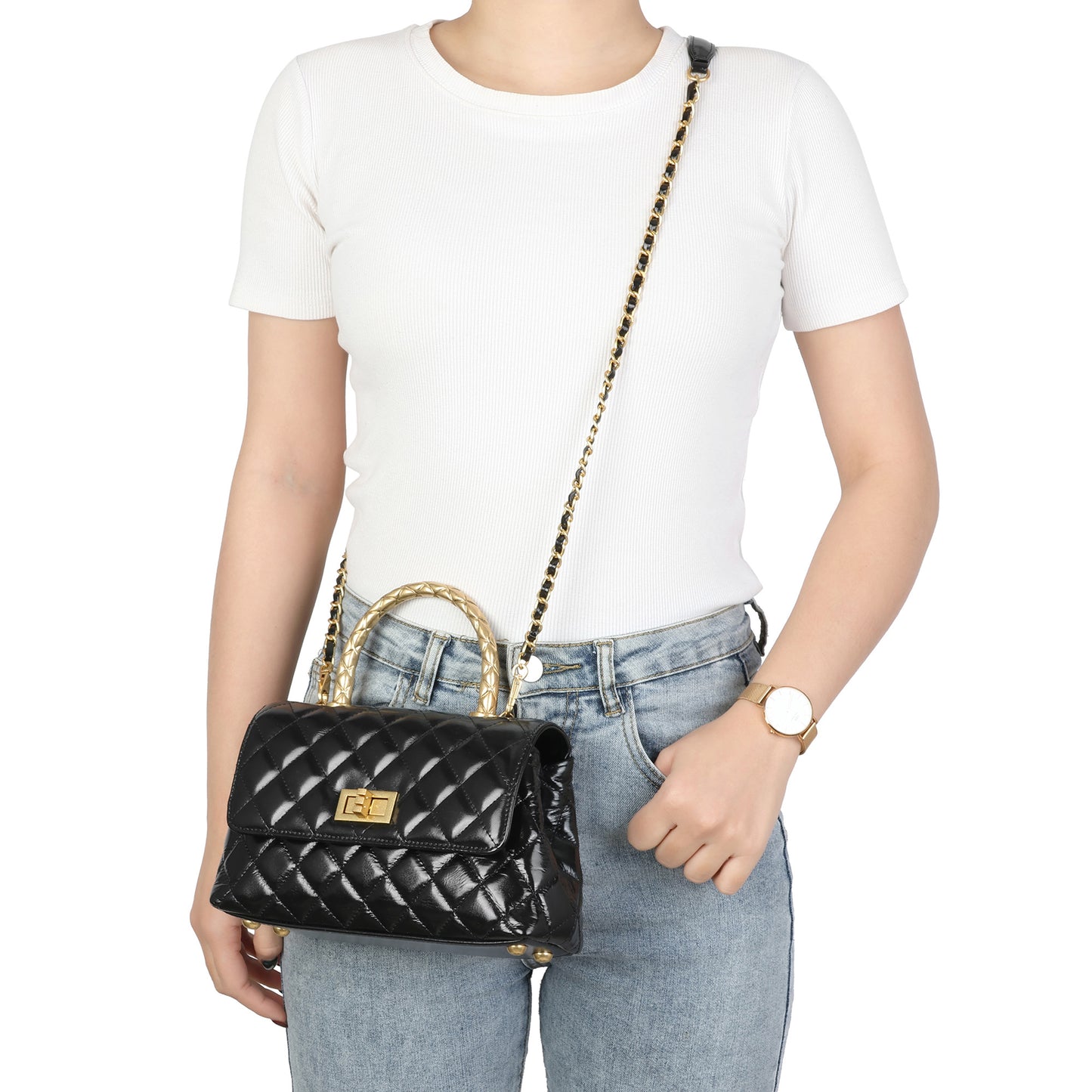 Luxe Quilted Mini Handbag