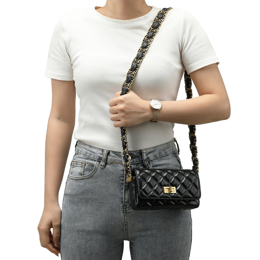 Quilted Sheepskin Shoulder Bag