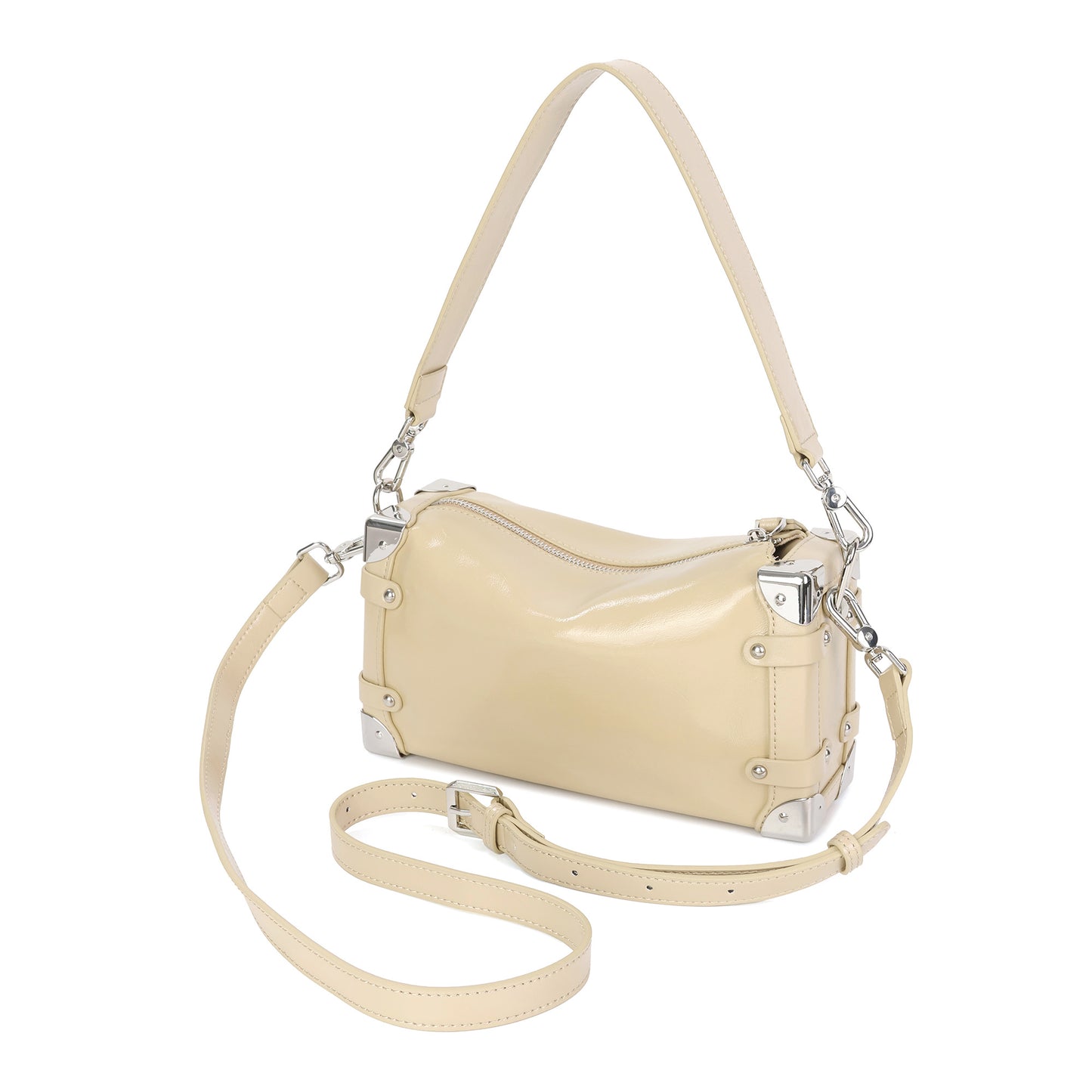 Mini Trunk-Inspired Leather Crossbody Bag