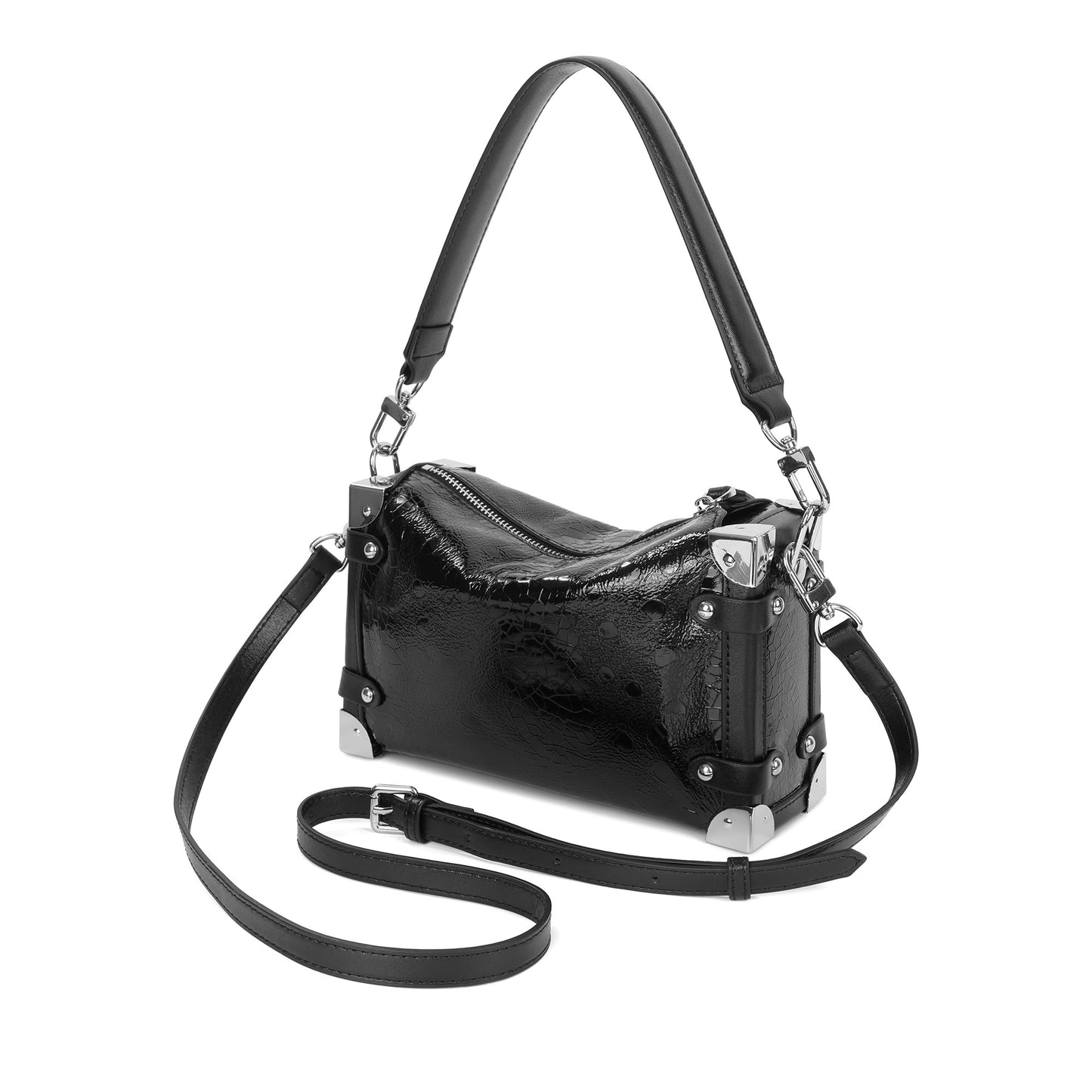 Mini Trunk-Inspired Leather Crossbody Bag
