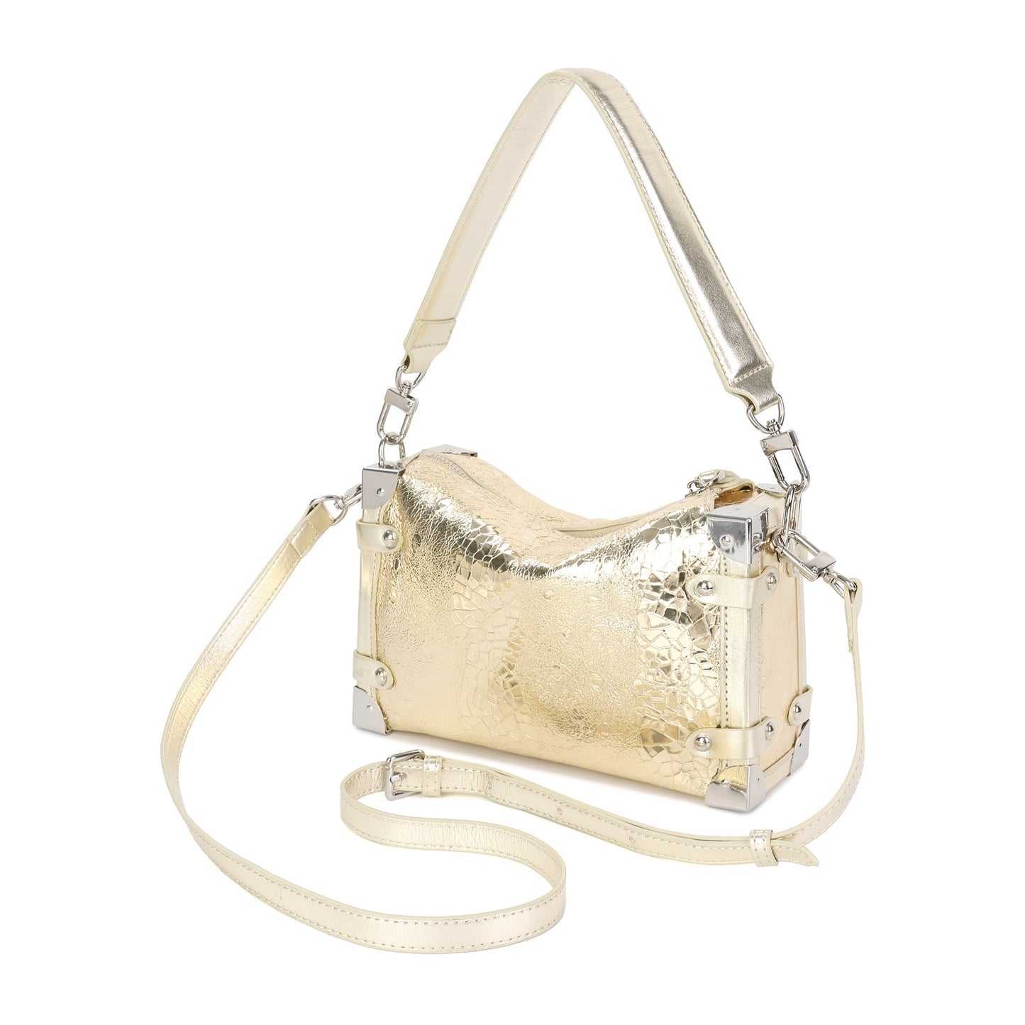 Mini Trunk-Inspired Leather Crossbody Bag
