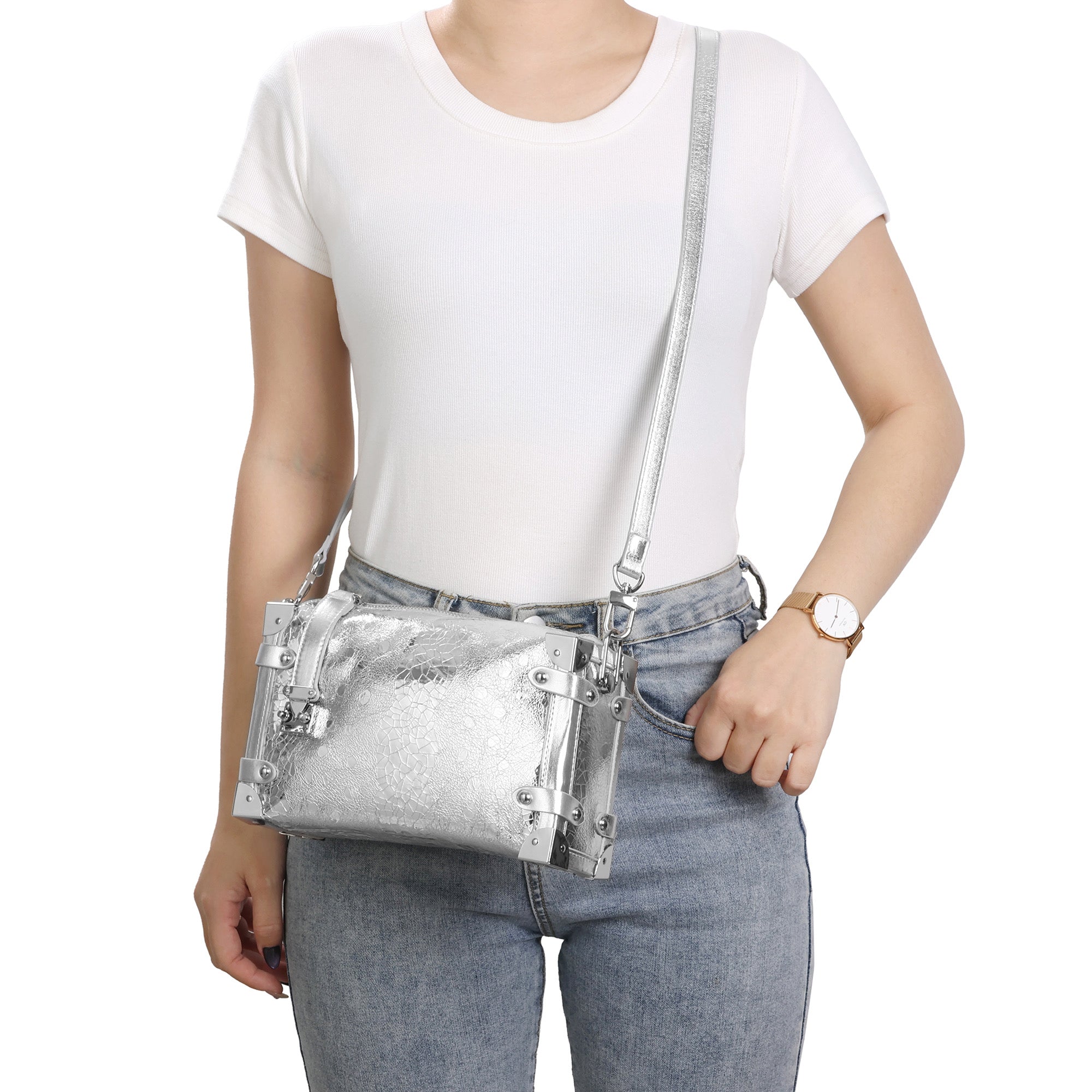 Mini Trunk-Inspired Leather Crossbody Bag – Tiffany & Fred Paris