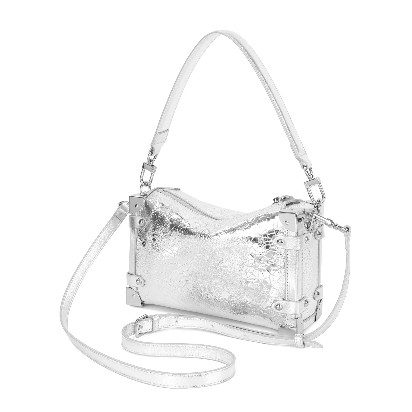 Mini Trunk-Inspired Leather Crossbody Bag