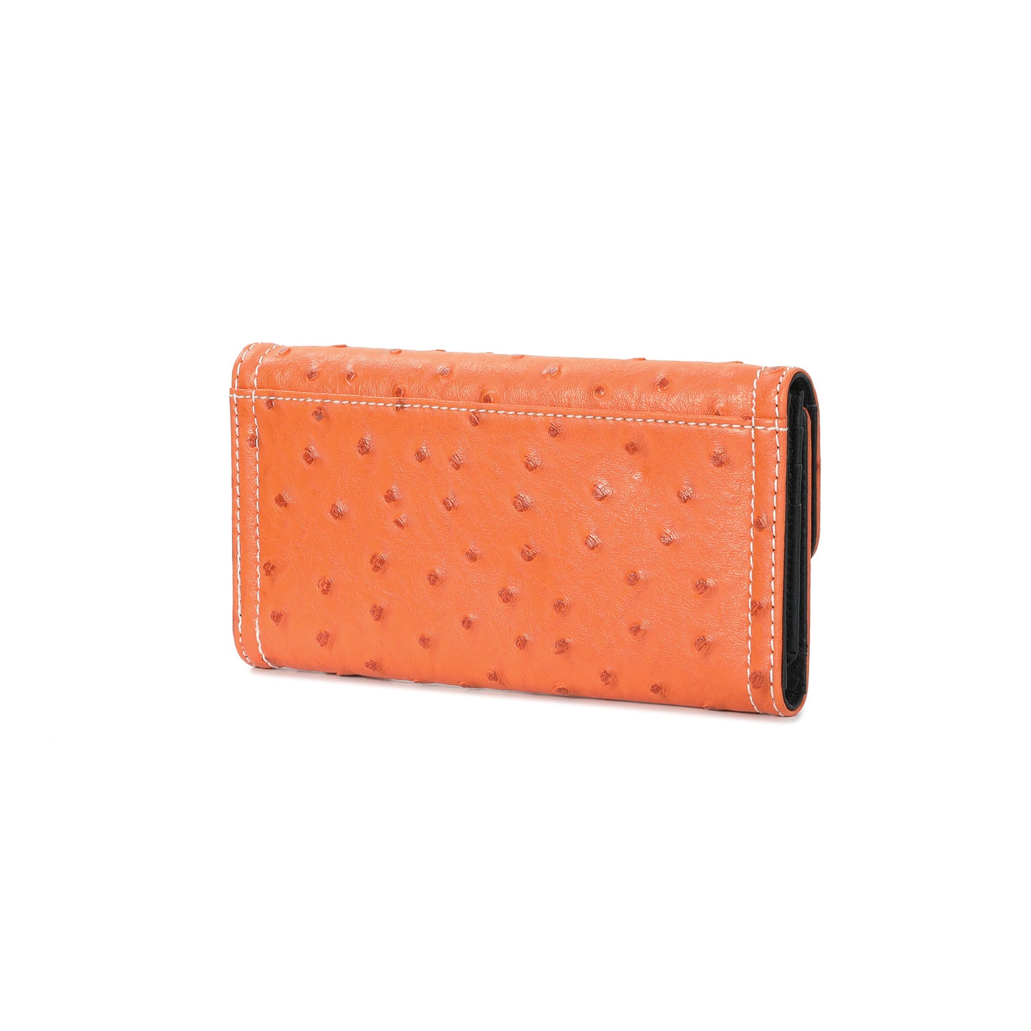 Embossed Leather Continental Wallet with Turn-Lock Closure