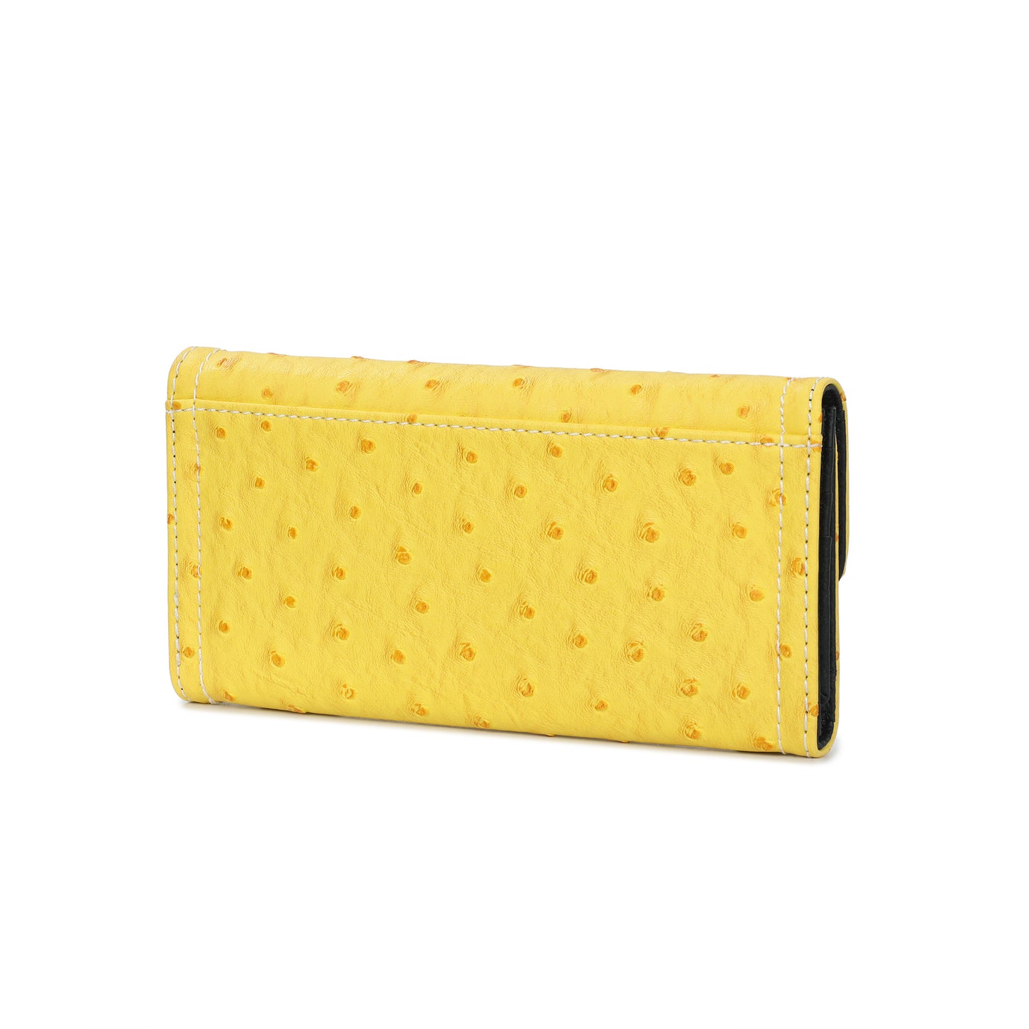 Embossed Leather Continental Wallet with Turn-Lock Closure