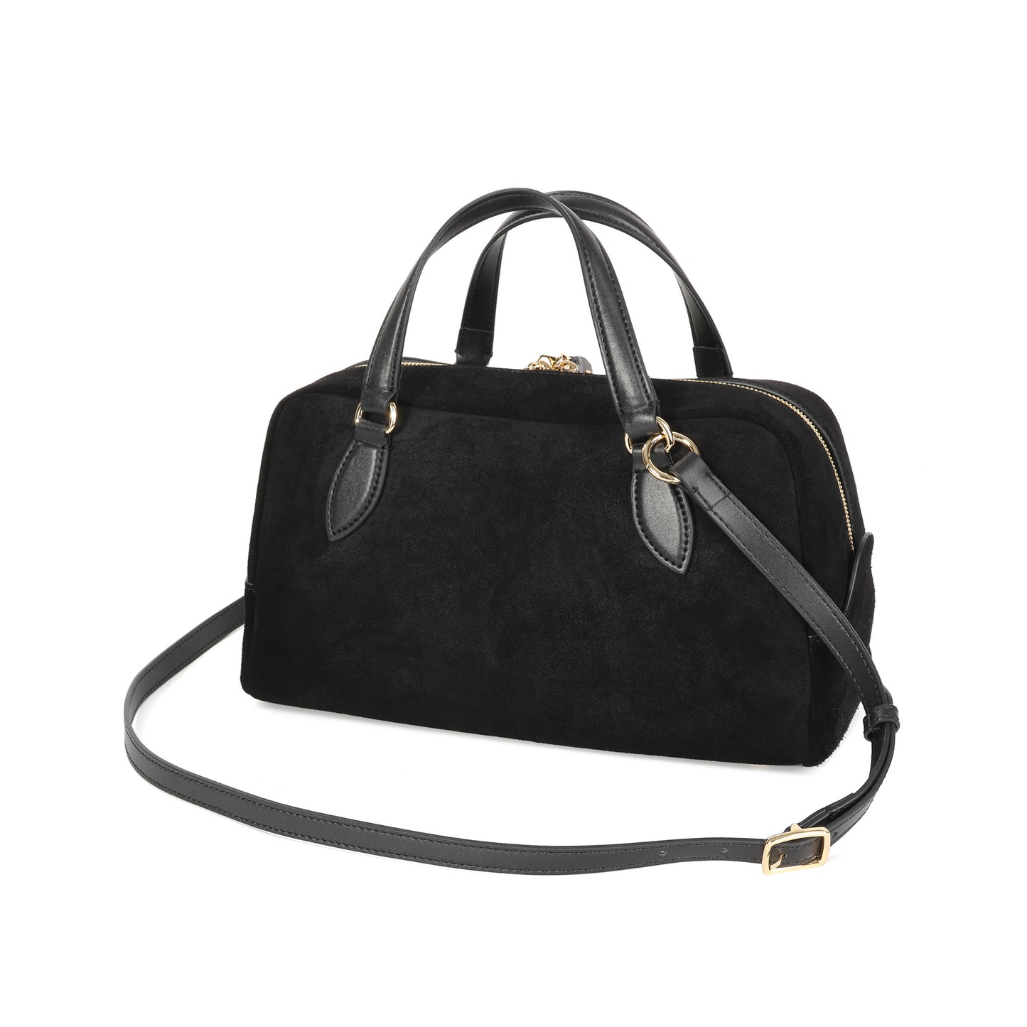 Classic Suede Leather Top Handle Satchel