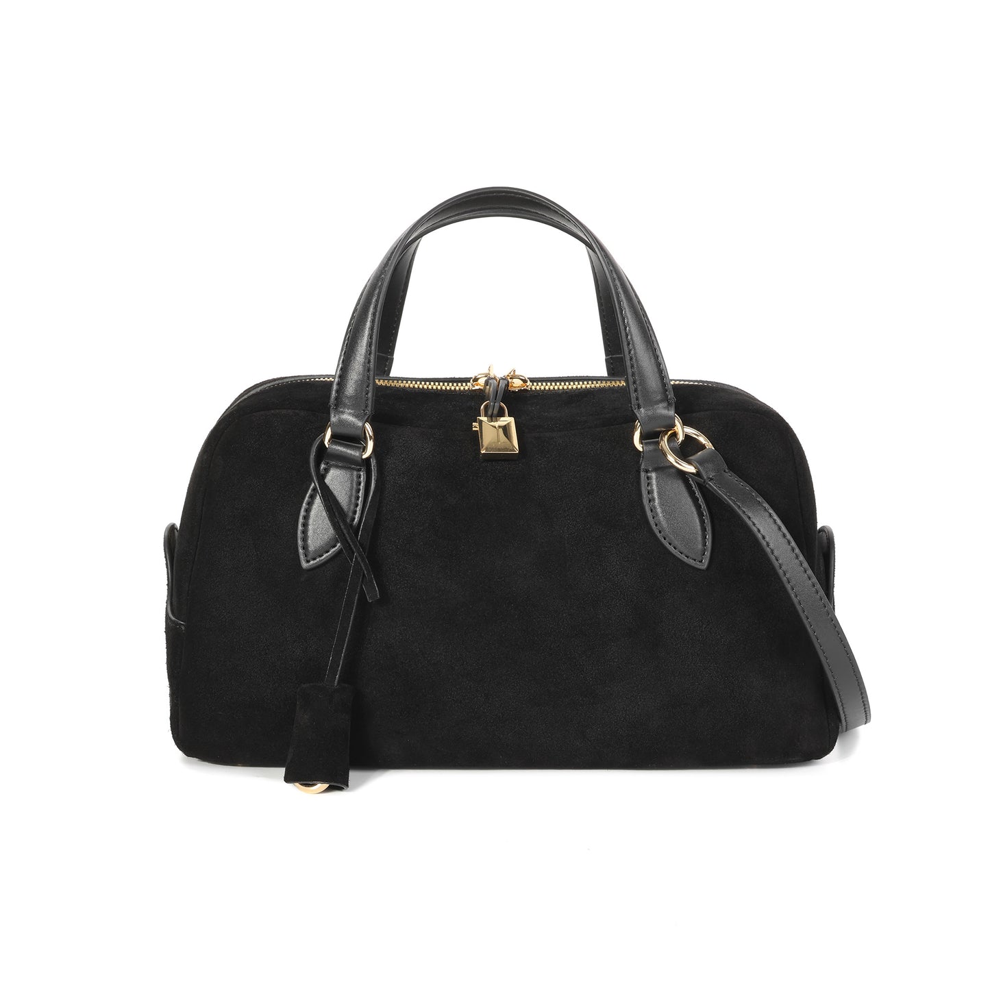 Classic Suede Leather Top Handle Satchel