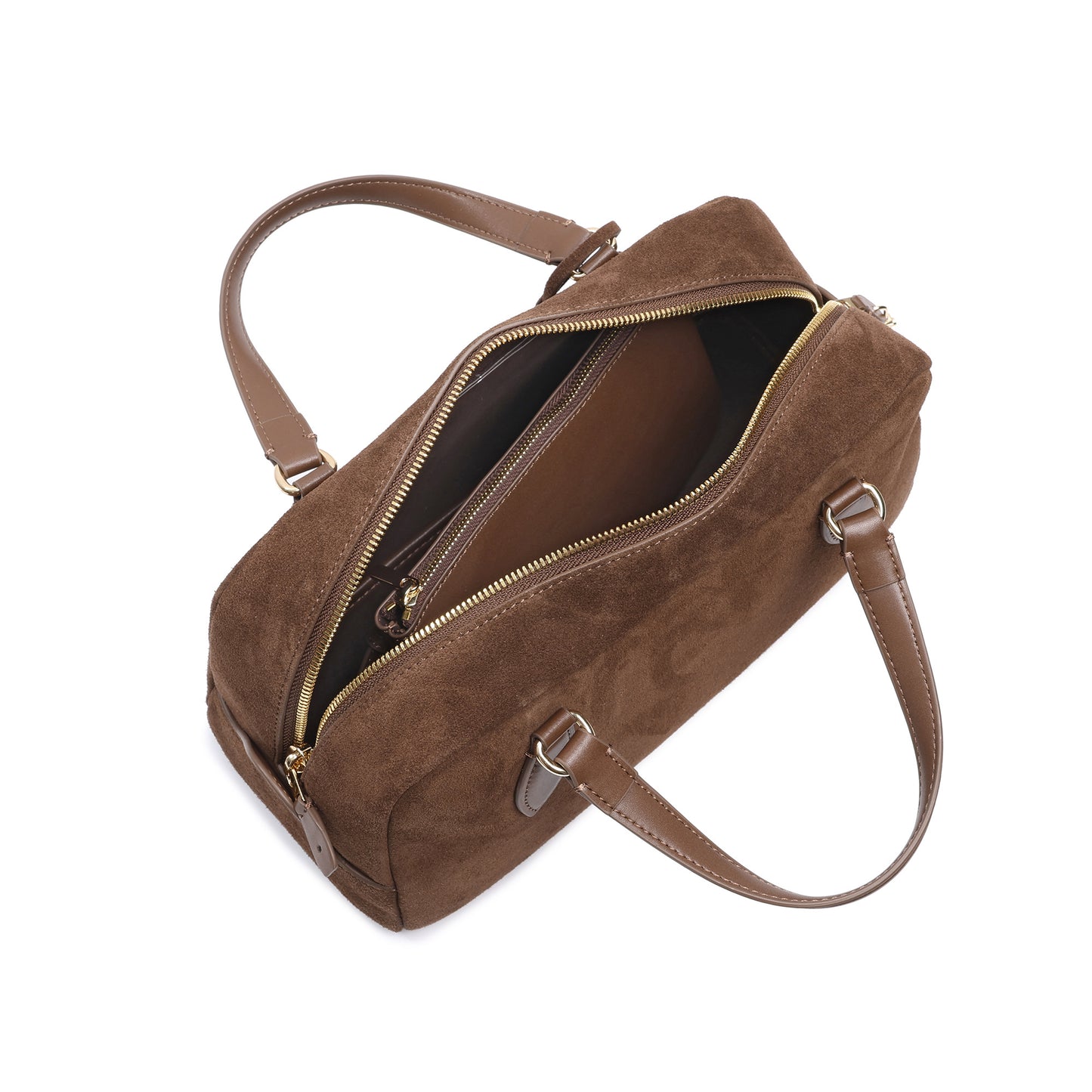 Classic Suede Leather Top Handle Satchel