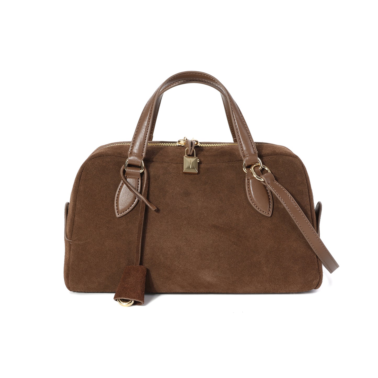 Classic Suede Leather Top Handle Satchel