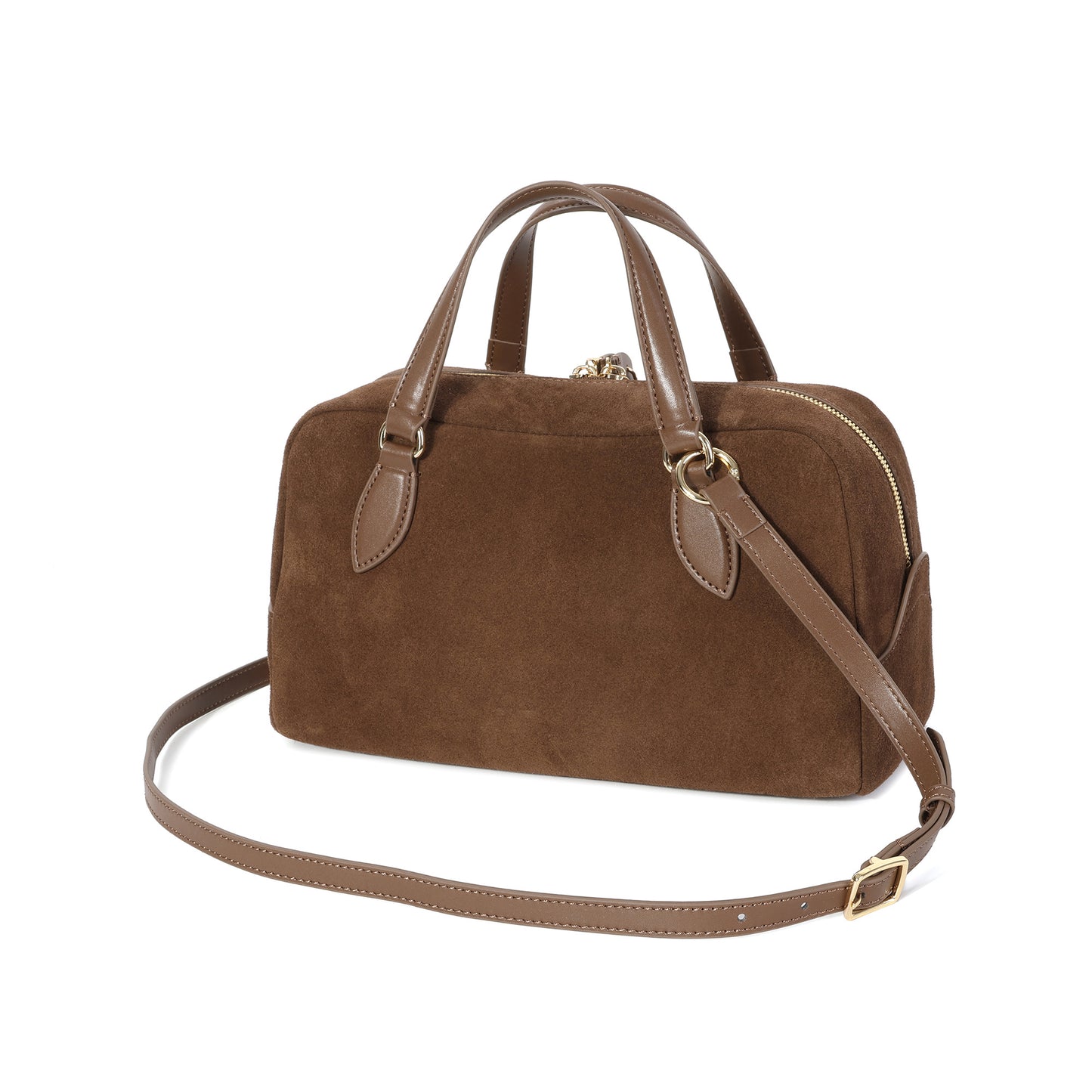 Classic Suede Leather Top Handle Satchel