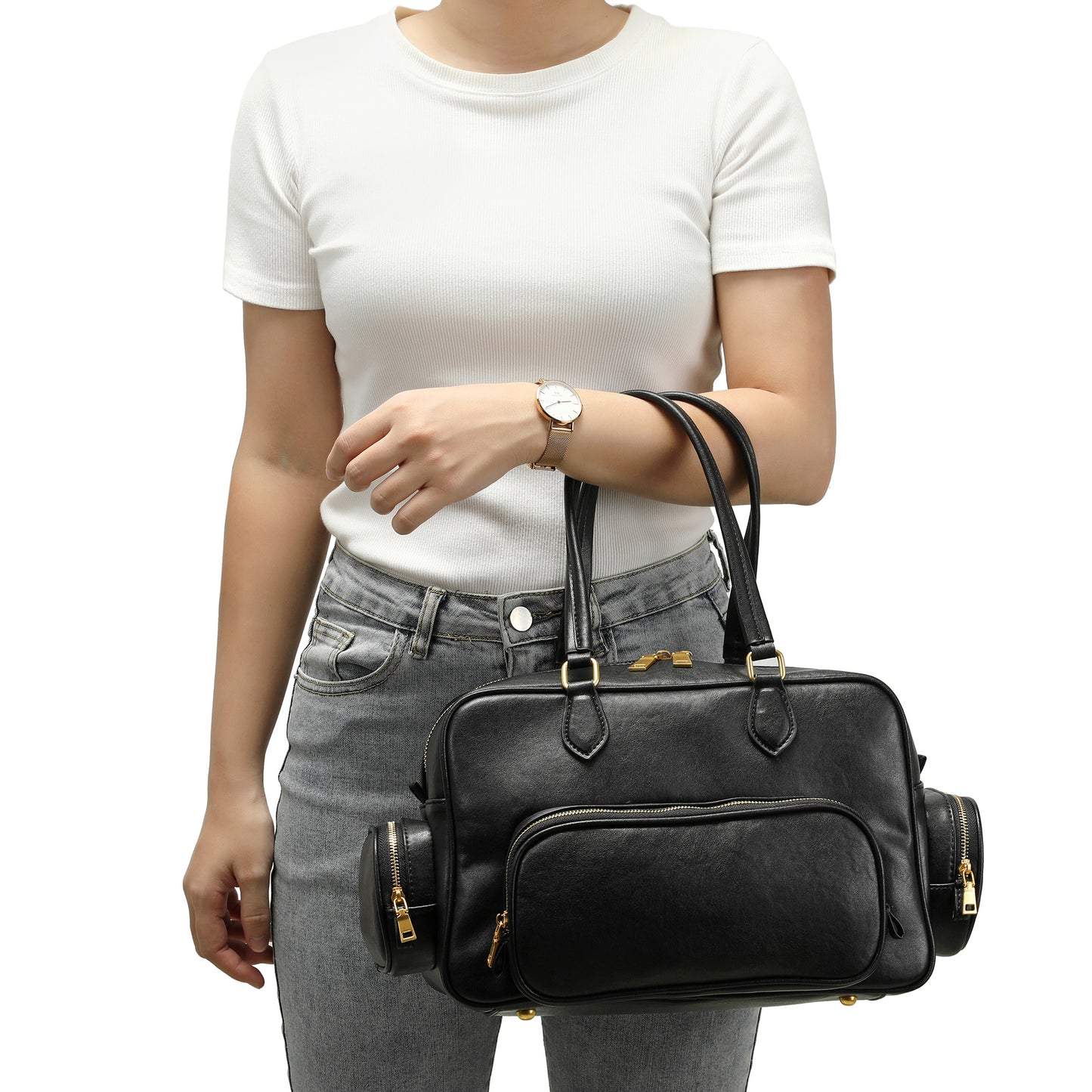 Elegant Leather Travel Handbag