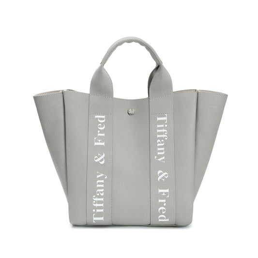 Pebbled Leather Mini Tote with Logo Webbing Strap
